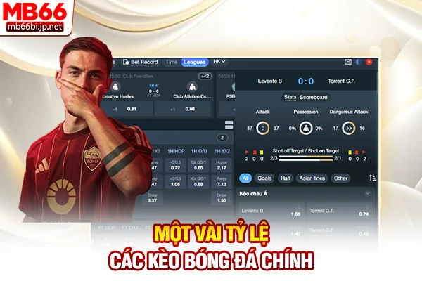 Một vài tỷ lệ các kèo bóng đá chính